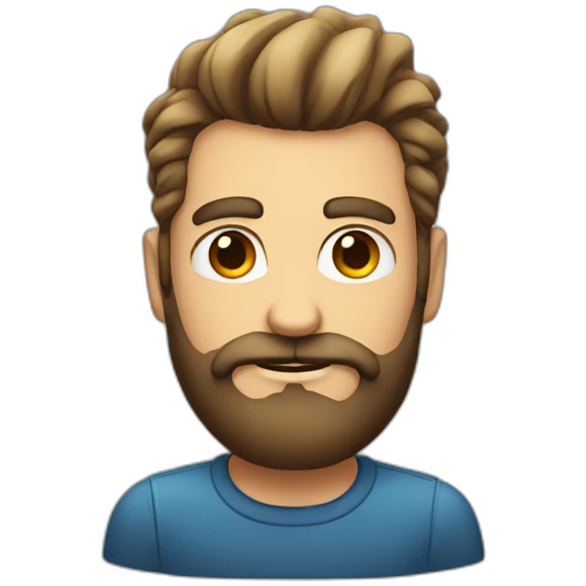 big bearded male with a quiff emoji