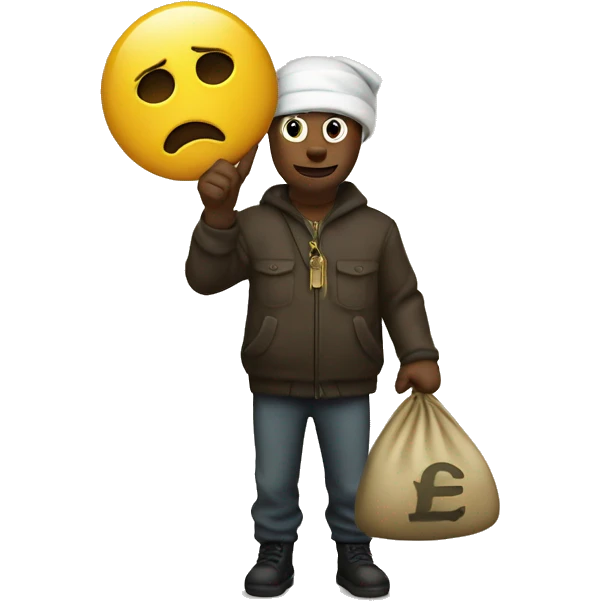 Theif with money bag  emoji