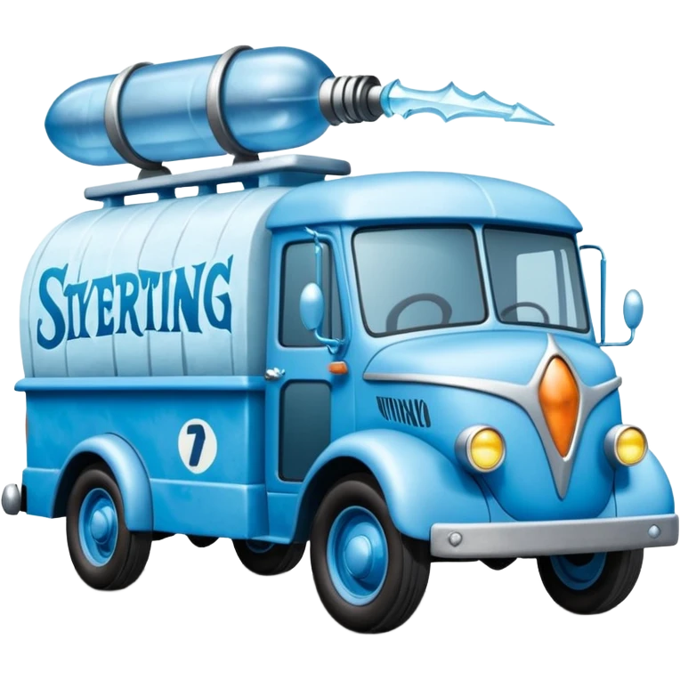 The Flintstones Mr. Freeze’s shiny frozen Scooby Doo 1918 Lightning Bug busters exterminators antique long wheelbase moving truck  emoji