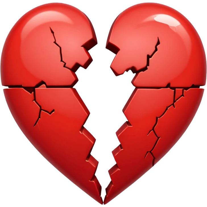 heart broken in half red emoji