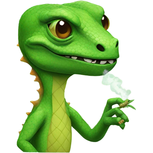 lizard smoking weed emoji