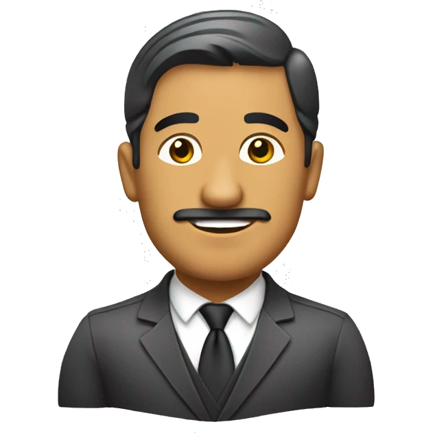 chico elegante  pegado en una idea genial para el negocio, en  su computadora emoji