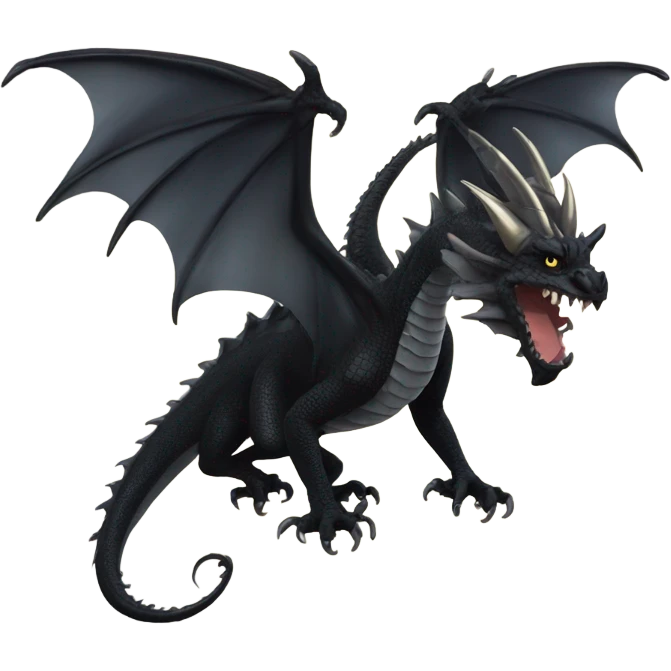 Black dragon flying  emoji