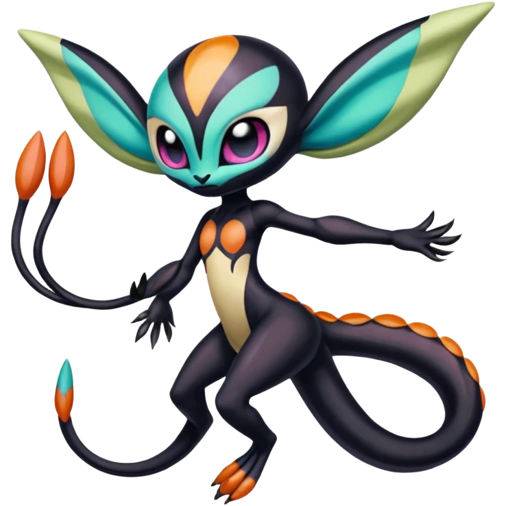 Colorful Realistic Exotic Meloetta-Venom-Stitch-Fakémon-creature-hybrid emoji