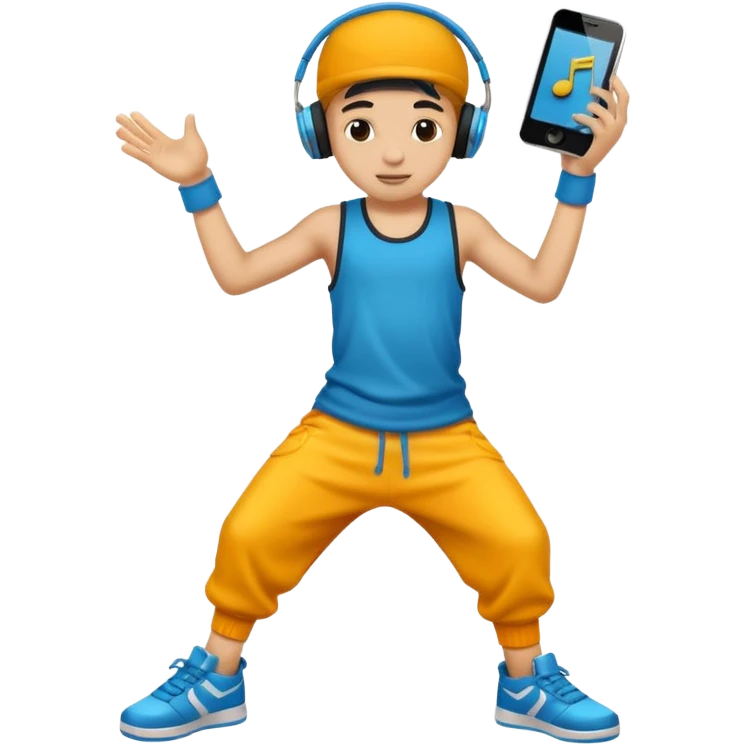 street dancer boy with music player emoji