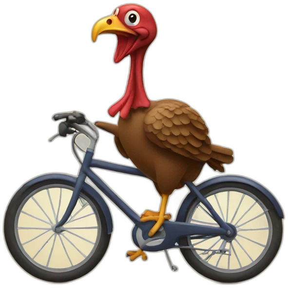 turkey riding a bike emoji