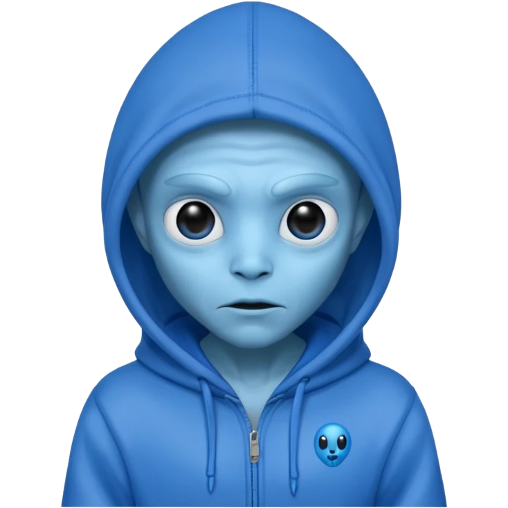 blue allien with hoodie emoji