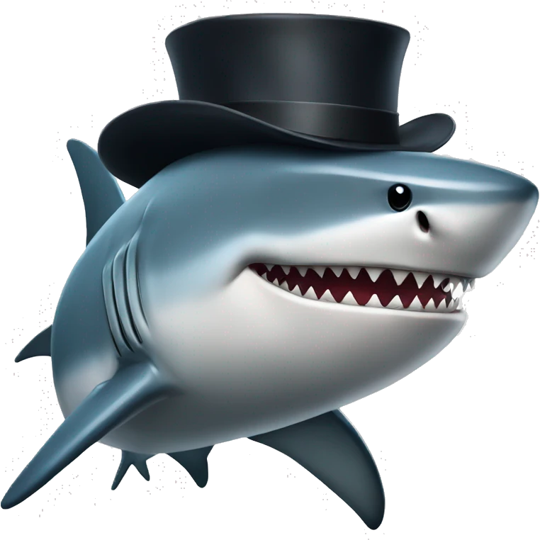 shark with tophat emoji