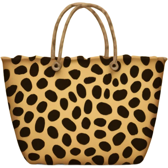 Shopping bag with leopard print emoji