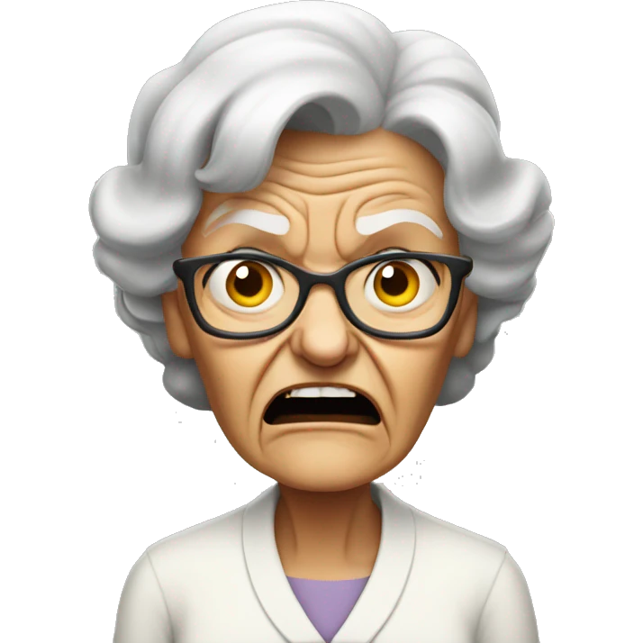 Mad angry old lady emoji