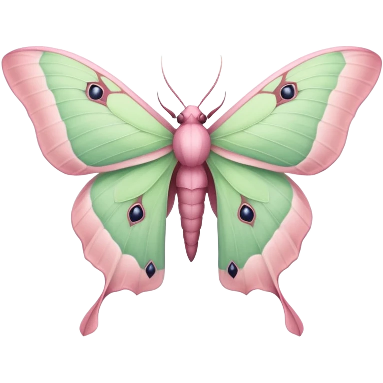 Pastel pink Luna moth emoji