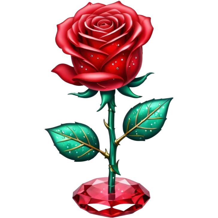 glitter red crystal rose emoji