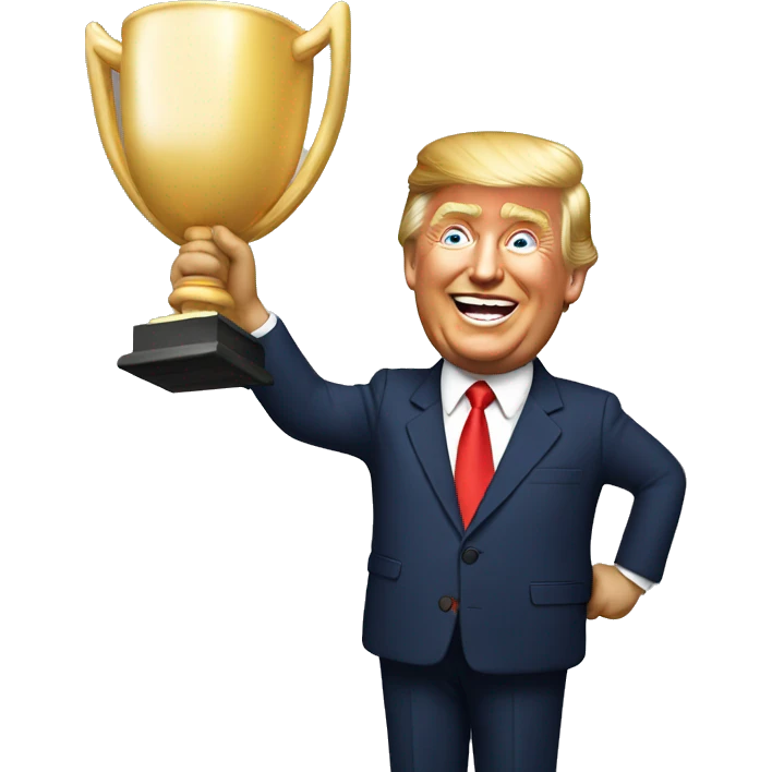 Donald Trump celebrating a win emoji