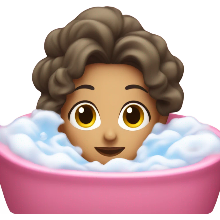 brunette in bubble bath emoji