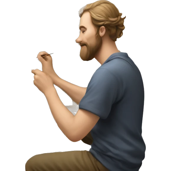 Austrian Painter painting something on a canvas emoji