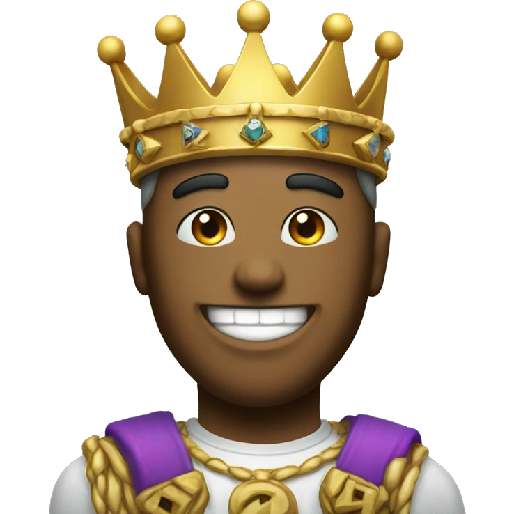 A cool smiley face wearing a crown with “Epic" written on it  emoji