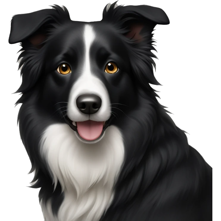 Border collie all black face emoji