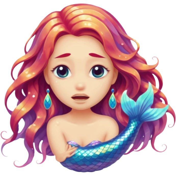 Crying mermaid emoji