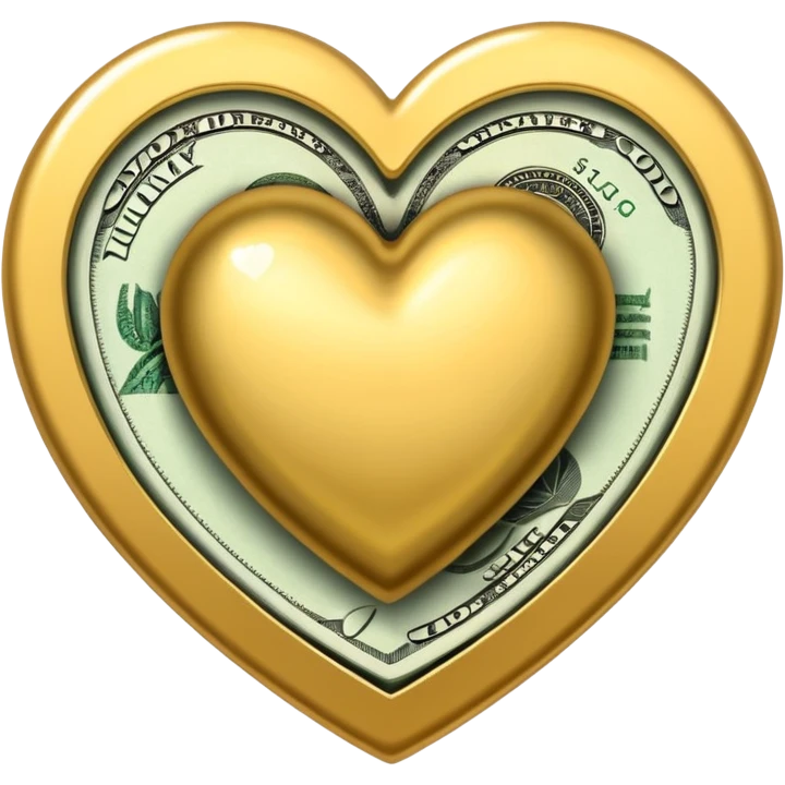 Сердце из денег emoji