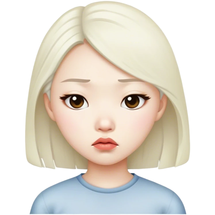Fille asiatique qui boude emoji