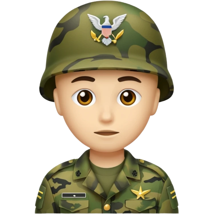 A soldier that there face is camouflage like the army uniform emoji