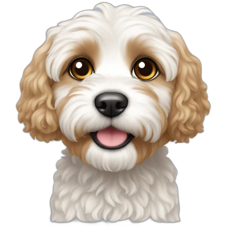 White cute cavapoo emoji