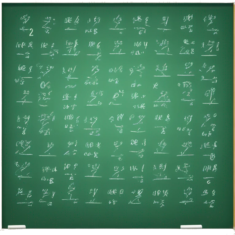 Green chalkboard with math equations written on it emoji