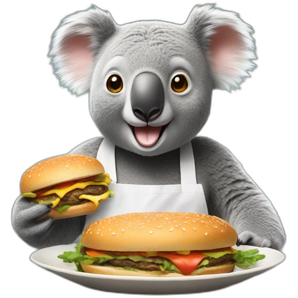 koala cooking burger emoji