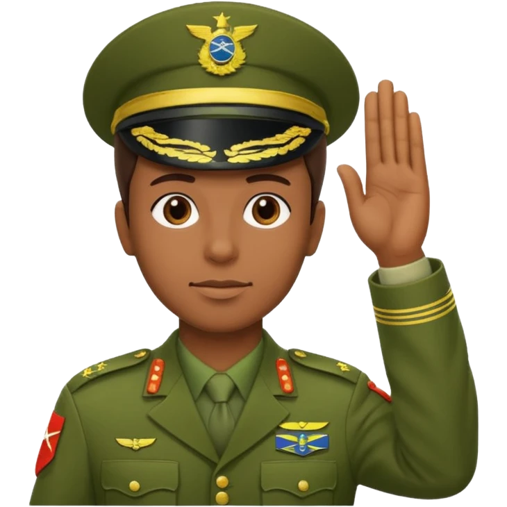 Soldado do Exército Brasileiro fazendo continência emoji