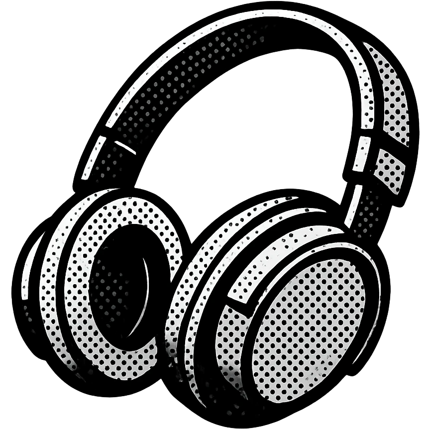 full-size headphones in a lying angle emoji