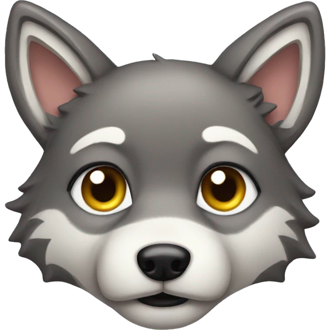 Cute wolf with a bow emoji