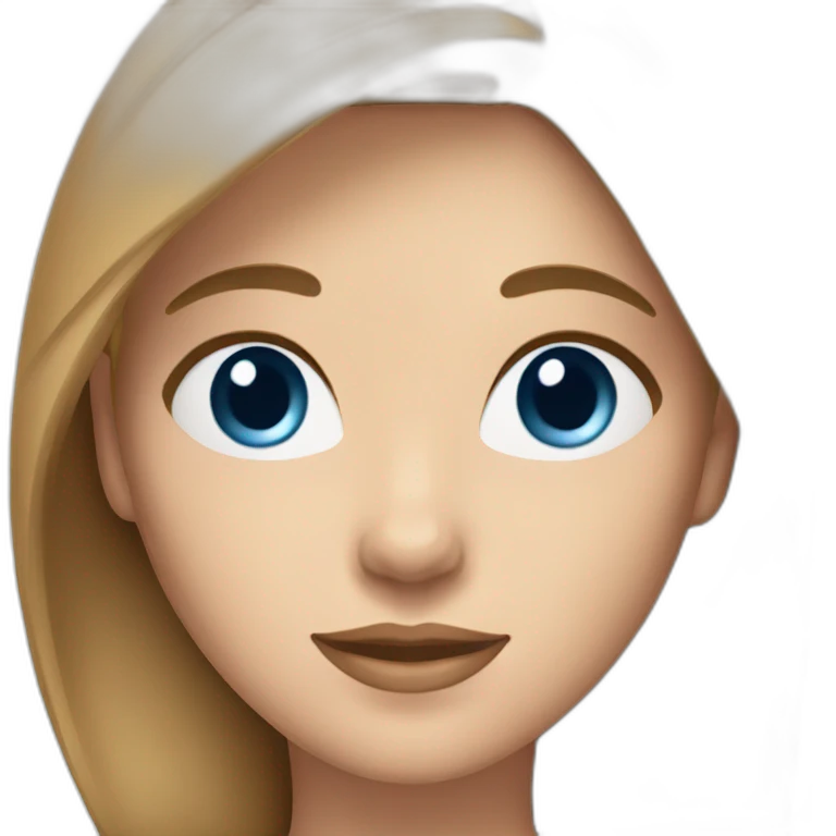 Do emoji of woman with light brown hair and blue eyes emoji
