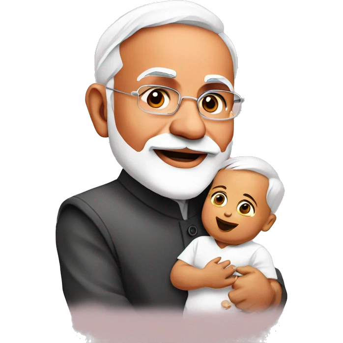 narendra modi with baby emoji
