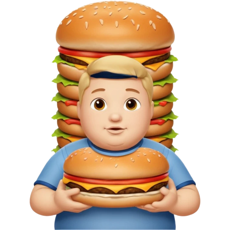 Fat Boy with burger tower emoji