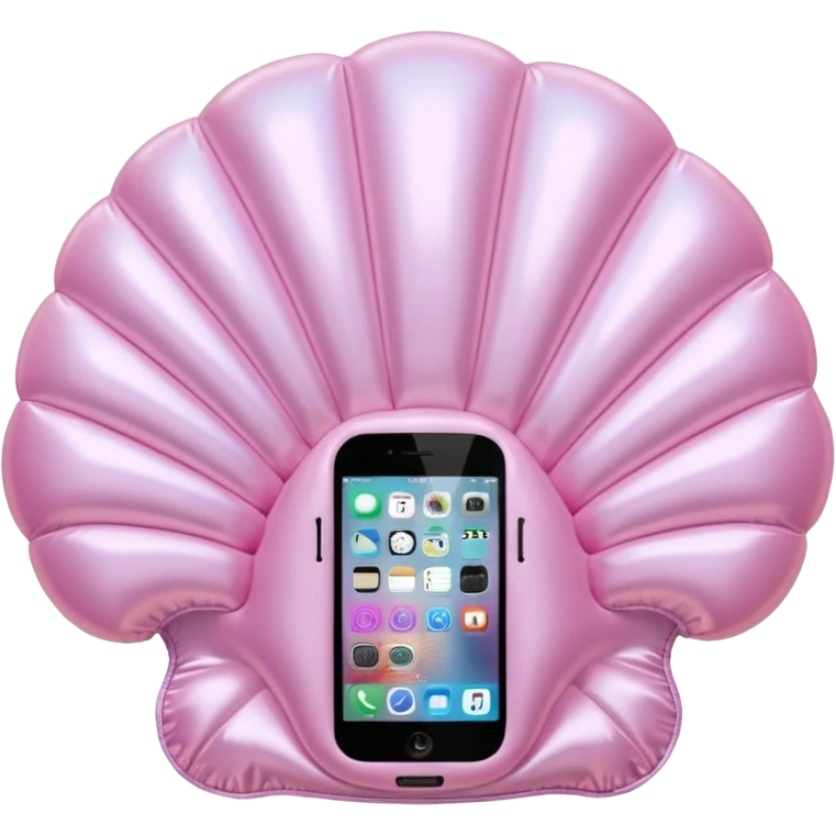 vintage rococo pale pink inflatable puffy shell phone emoji