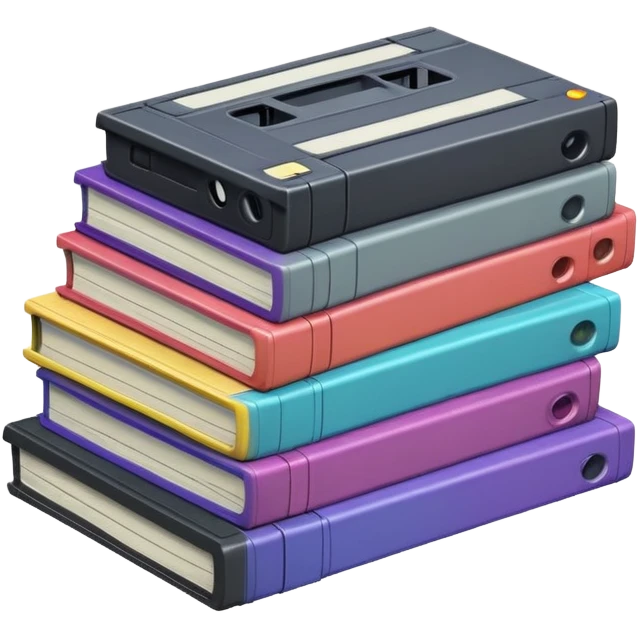 stack of VHS tapes piled up emoji
