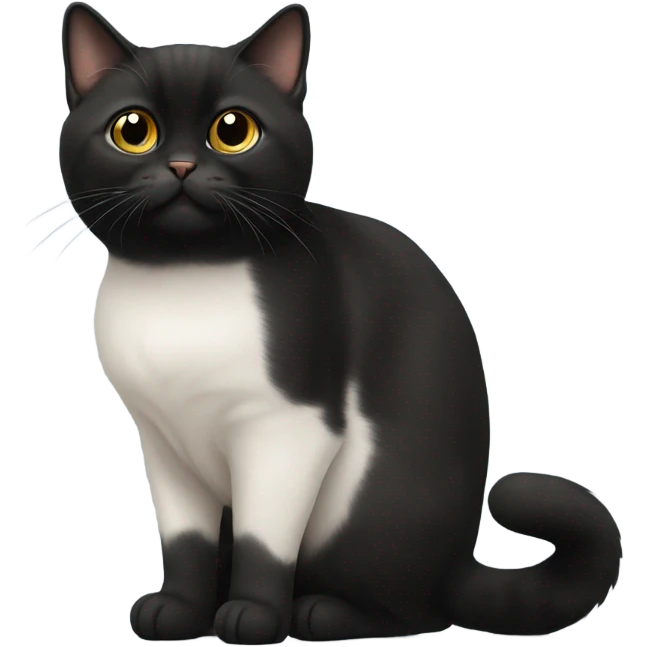 Black munchkin cat sitting emoji