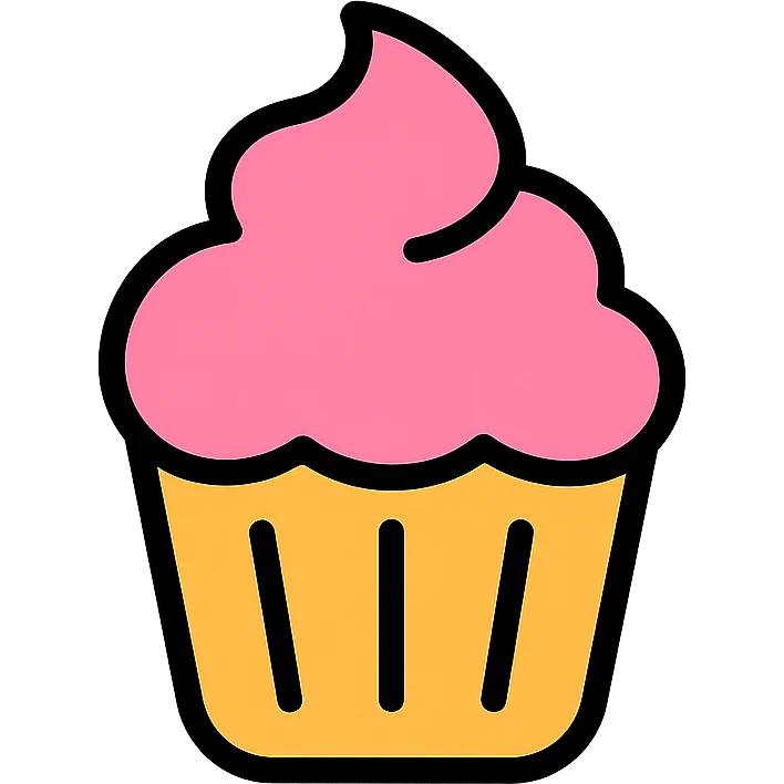 cupcake with pink icing icon emoji