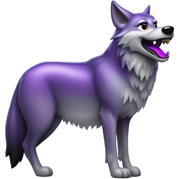 Wolf licking an eggplant seductively emoji