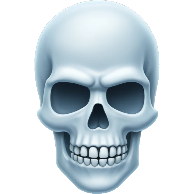 Ice chiseled white skull emoji