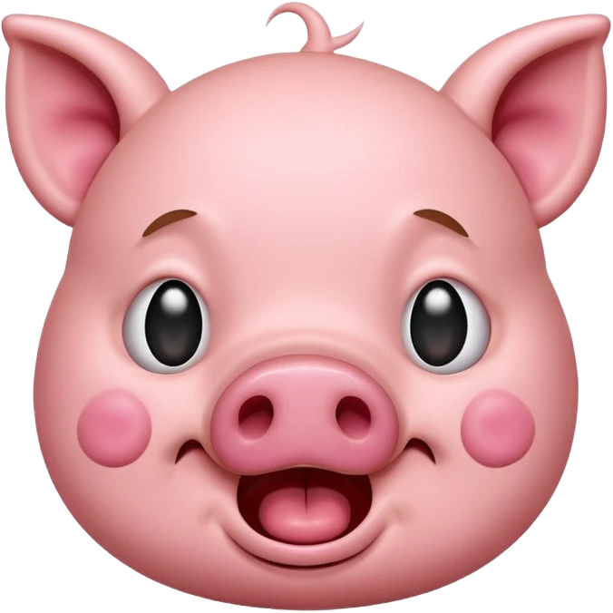 crée moi un emoji avec un cochon qui pleure de rire, tout rose  emoji