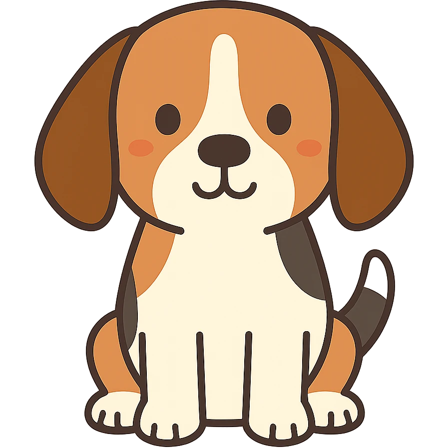 cute flat toon beagle  emoji