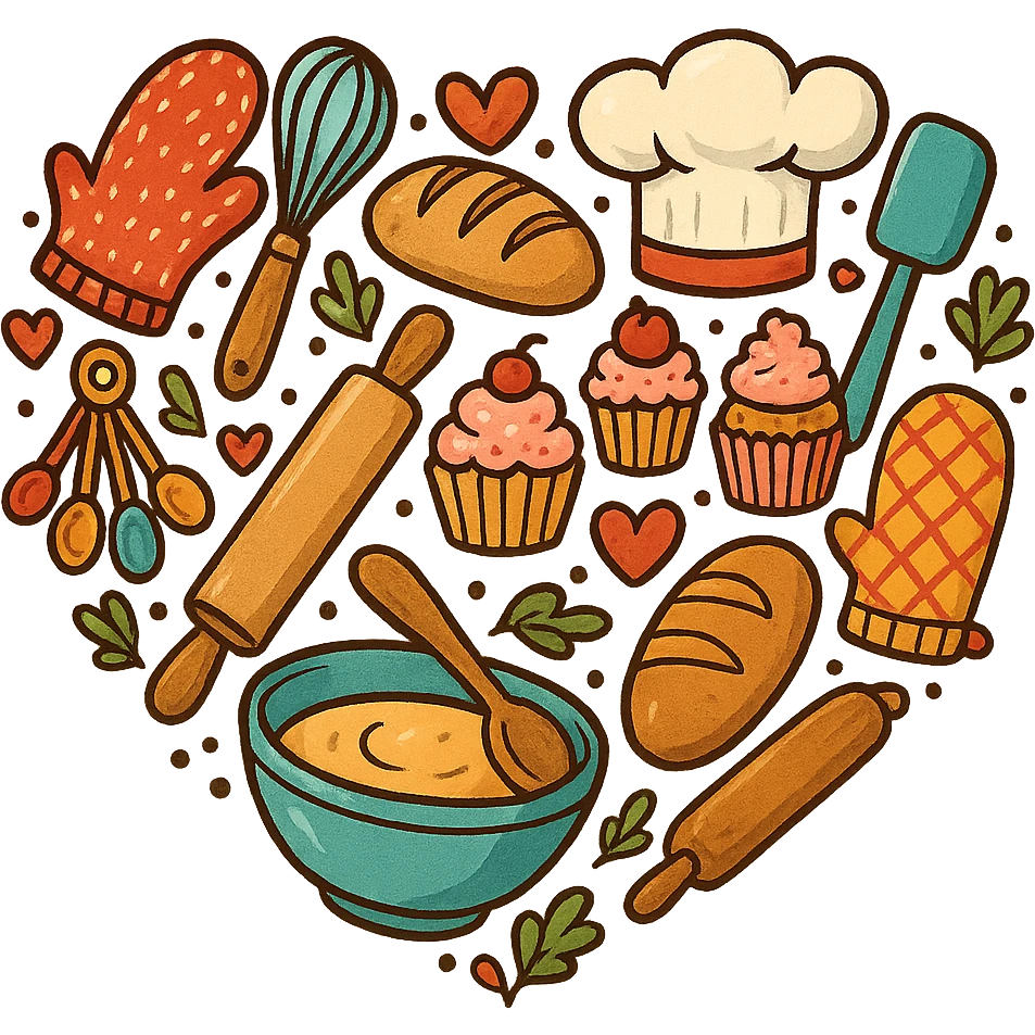 heart with a cooking and baking theme emoji