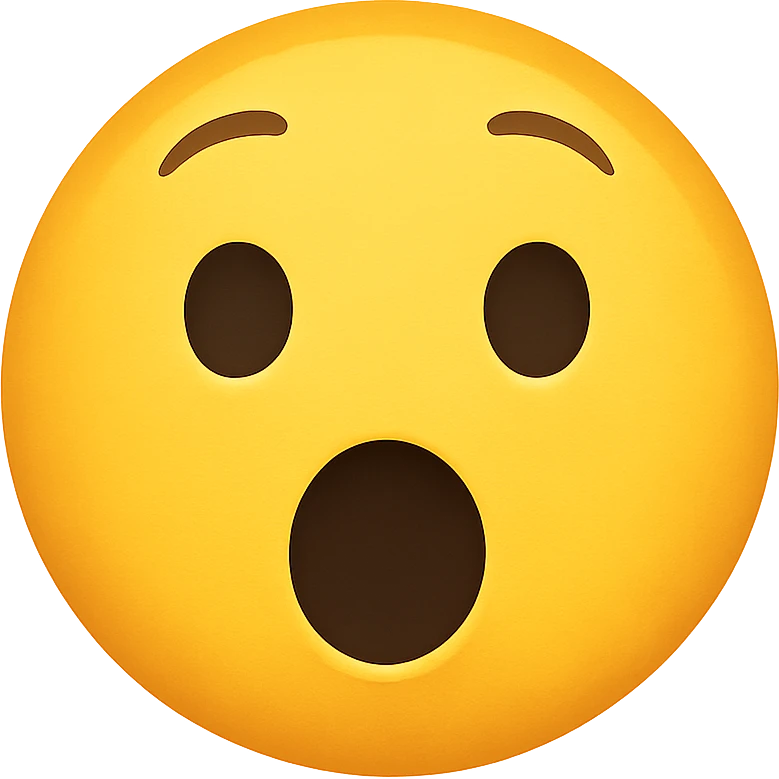 yellow face with surprised expression emoji, digital illustration emoji