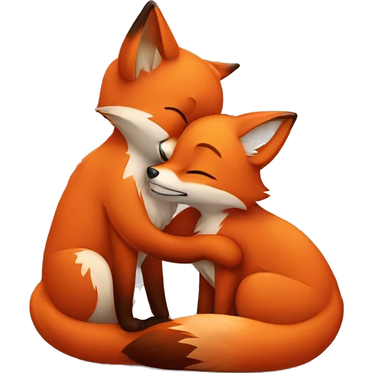 fox hugging another fox emoji
