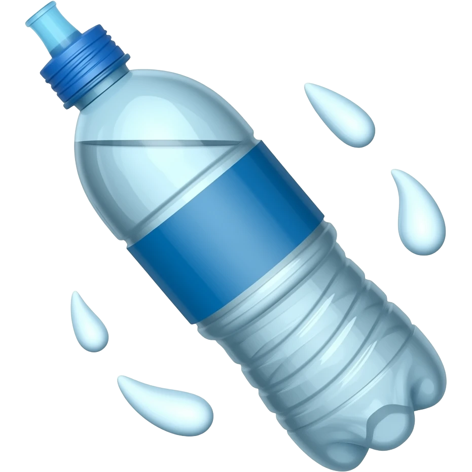 A water bottle being thrown and spinning emoji