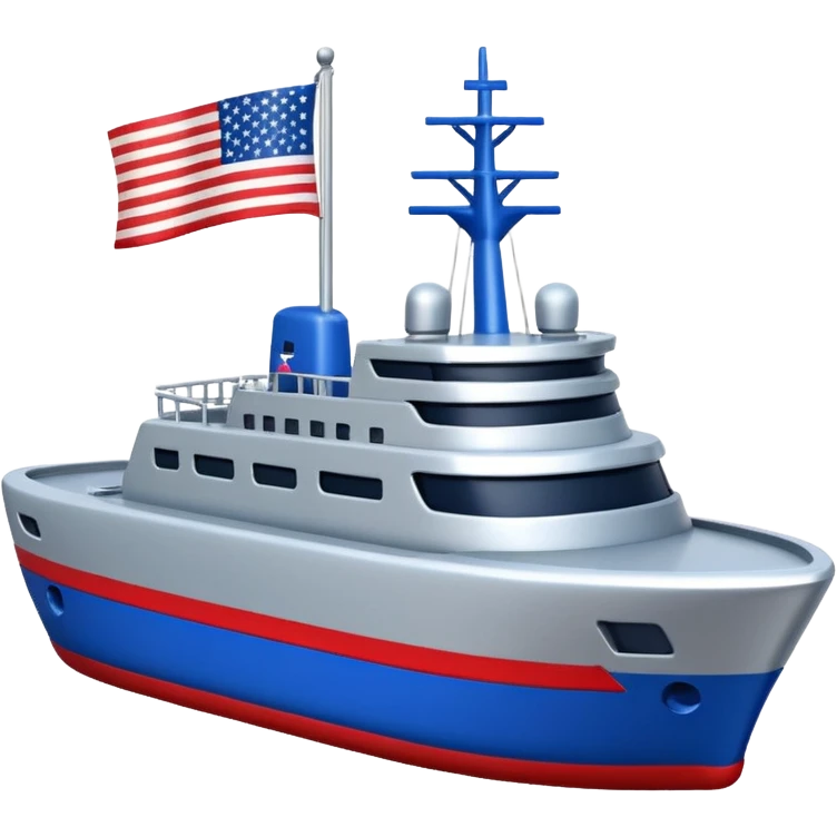 generate a very realistic American modern ship with little flag emoji