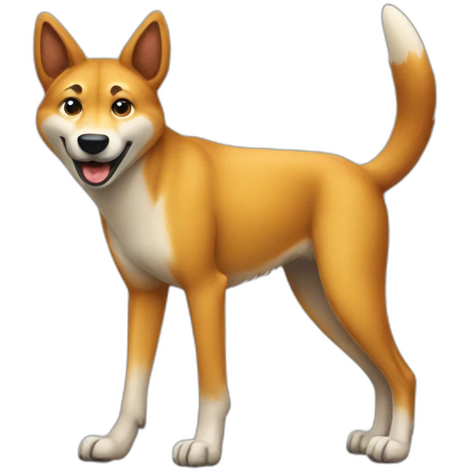 A dingo giving an ok emoji