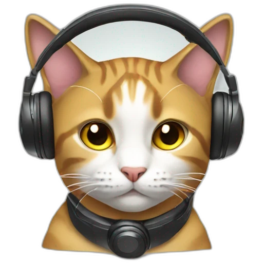 Cat wearing headphones  emoji