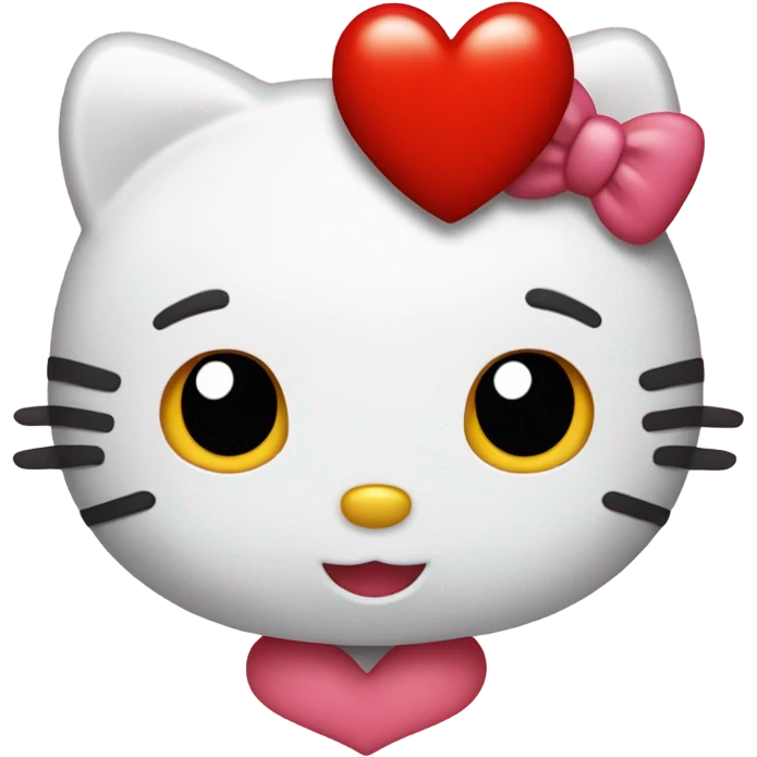 hello kitty with heart emoji
